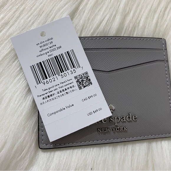 NWT! Kate Spade Staci Small Slim Card Case Holder - Nimbus Grey - Picture 5 of 5